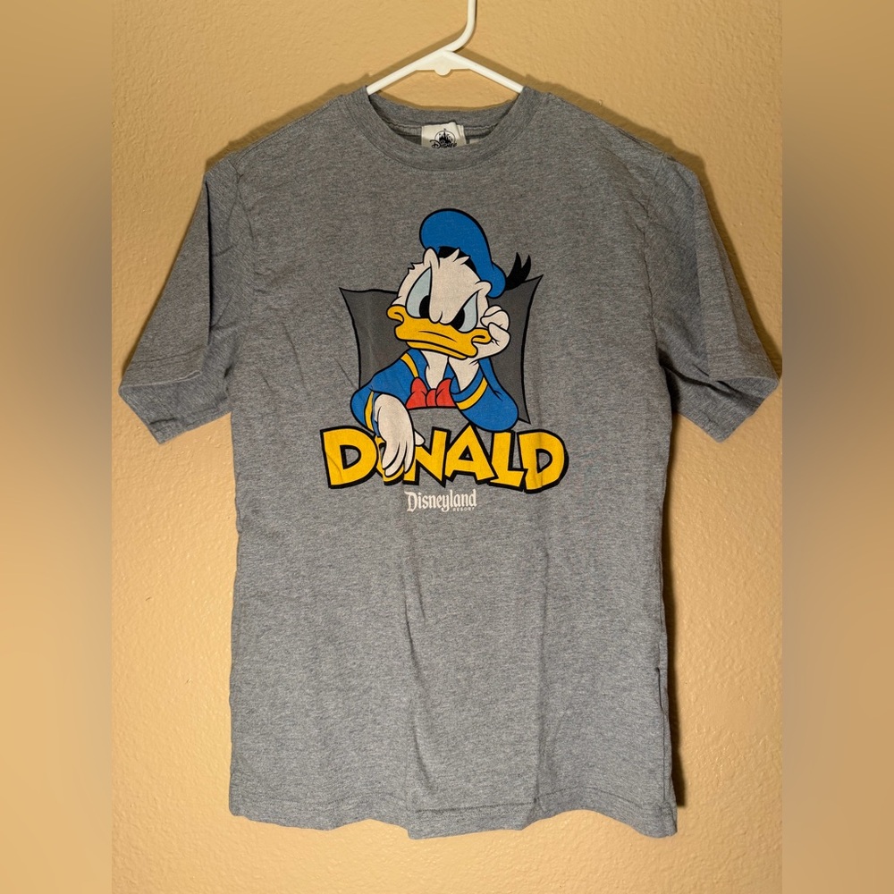 Disney Grey Donald Duck Disneyland Resort Retro Adult Shirt Small Preowned